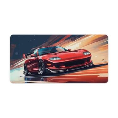 Imagem de Red Cool JDM Car Rx7 Speed Desk Table Pad Mouse Pad Antiderrapante Grande Material de Escritório Tapete de Mesa Impermeável Borracha Mesa Mesa Pad para Escritório Jogo Casa 30 x 60 cm
