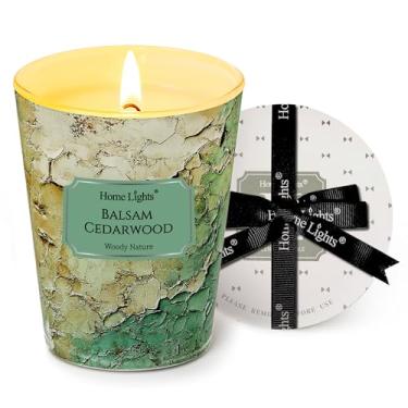 Imagem de HomeLights Velas perfumadas de madeira de cedro bálsamo | Velas de soja industriais chiques industriais grandes potes de vela | Presentes de vela ideais para eventos, decoração de casa, estresse
