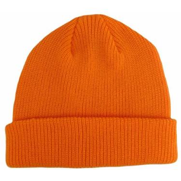 Imagem de Gorro Touca Lenhador Marinheiro Canelada Adulto Unissex Laranja Neon -