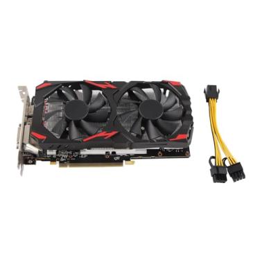 Imagem de Yosoo Placa Gráfica RX 580 para Computador, 8GB GDDR5, 2 Ventoinhas, 3 Portas de Saída (DP, HDMI, DVI), Radeon RX 580, PCIe, Perfeita para Jogos e Aplicações