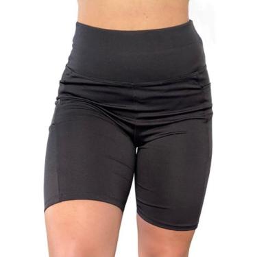 Imagem de Bermuda Fitness Para Academia Cintura Alta Com Bolso Lateral - Remanes