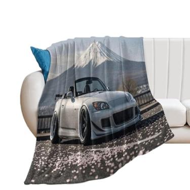Imagem de HouLaiZhe Cobertor super macio de flanela conversível JDM S2000 Mount Fuji, Cobertores leves de resfriamento para sofá-cama, cadeira, sofá, carro, viagens ao ar livre, leve, quente, 127 x 178 cm