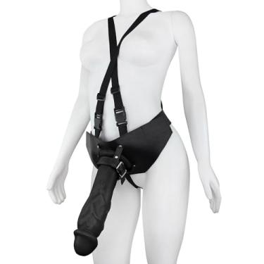 Imagem de Cinta Peniana com Pênis Gigante e Grosso Flexível Anúbis 30 x 7,9cm Preto