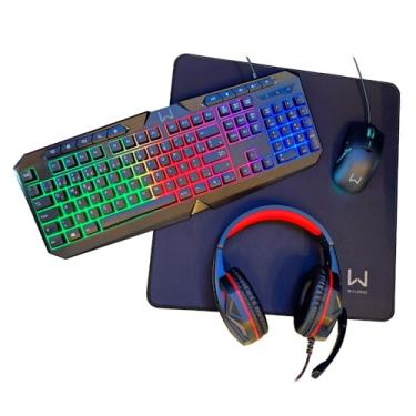 Imagem de Kit Air Drop 4 Em 1: Teclado + Mouse + Headset e Mousepad Warrior - TC304