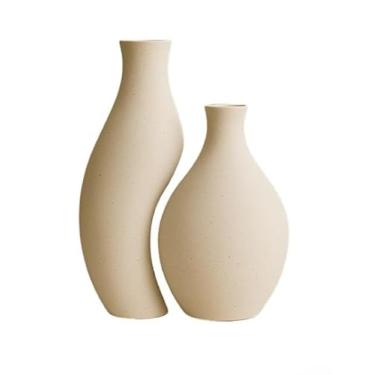 Imagem de Trio de Vasos Decorativos em Cerâmica Fosca Minimalista 5 Modelos Modernos Sala de Estar Trio Bojudo(DUPLO)