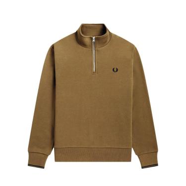 Imagem de Blusa Fred Perry Moletom Masculina Regular Half Zip Cáqui-Masculino