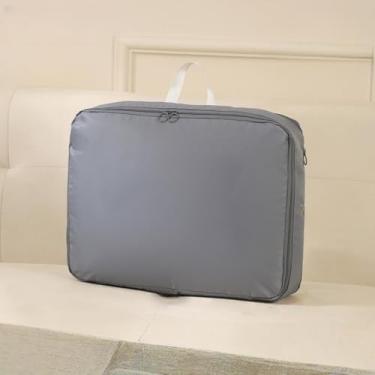 Imagem de Bolsa de roupa expansível de viagem à prova d'água com zíper duplo para jaquetas, casacos de inverno, ternos, cinza, G