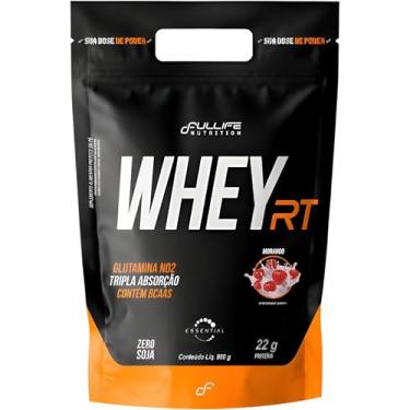 Imagem de Fullife Nutrition, Whey protein concentrado RT, 22g de proteína, Sabor Morango, Pouch, 900 gramas • 23 Doses