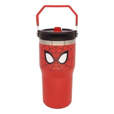 Imagem de Zonacriativa - Copo Tumbler Hanger Spider Man Marvel (650ml) | Aço inoxidável parede dupla, alça para carregar e canudo