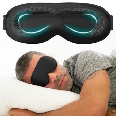 Imagem de Máscara de olho ponderada para dormir - Máscaras para dormir com alça ajustável, extensão de cílios para mulheres e homens, contorno 3D, essenciais de viagem de avião, venda para meditação
