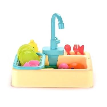 Imagem de Super Pia Infantil Lava Louça - Pia Educacional Para Crianças com Água de Verdade (Creme - opção 2)