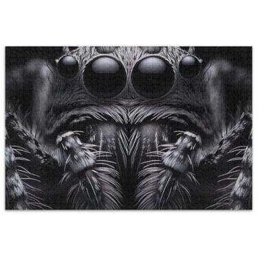 Imagem de Aranha com olhos grandes em preto 1000 peças quebra-cabeças para adultos quebra-cabeças engraçados presentes exclusivos quebra-cabeças arte brinquedo pintura