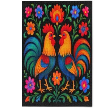 Imagem de Quebra-cabeças adultos 1000 peças arte família jogo pintura colorido floral primavera criativo jogo engraçado, 1000 peças, 75 x 50 cm