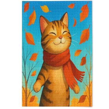 Imagem de Jigsaw Puzzles 500 Pieces for Adult Family Game Artwork Cute Tabby Cat Colorful Cool Prime Puzzles White Elephant Party Gifts, 500 Pieces, 20.5" x 14.9"