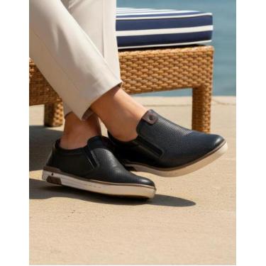 Imagem de Sapatênis Pegada Masculino Couro 119311, Preto, Conhaque, 42