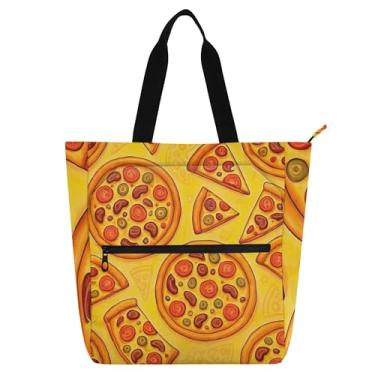 Imagem de GAIGEO Sacolas femininas amarelas de desenho animado para trabalho, lona, praia, escola, bolsa carteiro, carteiro, amantes de livros