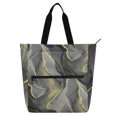 Imagem de Bolsas de trabalho cinza mármore para mulheres, bolsas de lona para faculdade, escola, mensageiro, livros, presente