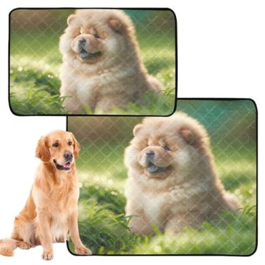 Imagem de TSENQUE Almofadas de xixi laváveis para cachorros, chow, chow, para cães, reutilizáveis, à prova d'água, almofadas de parto fofas e absorventes, pacote com 3 unidades