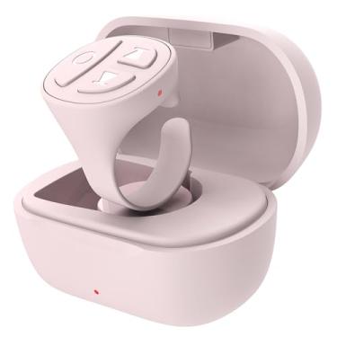 Imagem de Vekesen Anel de rolagem Tiktok para iPhone, controle remoto de câmera Bluetooth, controle remoto para anel de rolagem TIK Tok (rosa bebê)