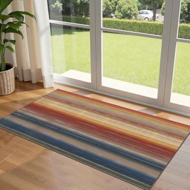 Imagem de Othilic Tapete para porta da frente para entrada interna – 2 x 4,3 m, ombré, lavável, tapete de entrada externa, antiderrapante, moderno, abstrato, tapete para cozinha, corredor, quarto, lavanderia