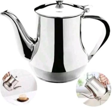 Imagem de Bule de Inox Para Café Chá Leite 280ml Elegante com Alça Imperial com Dimensões de 15X12X8cm.