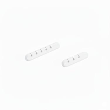 Imagem de Pacote com 2 clipes brancos de 3 e 5 compartimentos, organizador de cabos, suporte de fio USB para mesa, casa, escritório, carro