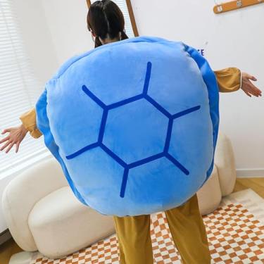Imagem de ZJchao Travesseiro de Concha de Tartaruga Vestível, Adorável Brinquedo de Pelúcia de Tartaruga Recheado Com Algodão PP, Fantasia de Com Design de Zíper para Decoração de Festa (60 cm/23,6 pol.)