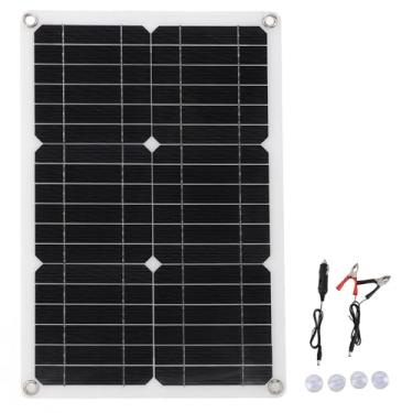 Imagem de TOPINCN Kit de Carregador de Painel Solar 20W 12V, Carregador Solar Portátil à Prova de água, Mantenedor de Bateria, Semi Flexível, Monocristalino para Atividades Ao Ar Livre, Iate,