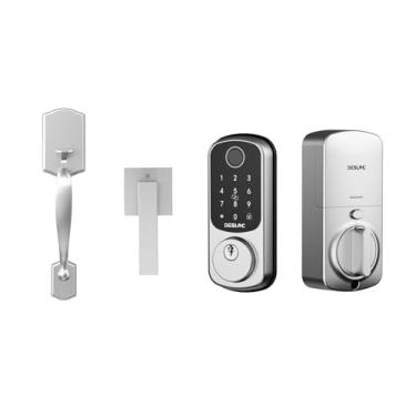 Imagem de DESLOC Fechadura de porta de entrada sem chave B200 com conjunto de maçanetas, fechaduras inteligentes para porta da frente, fechadura inteligente, conjunto de fechaduras de porta da frente, fechadura