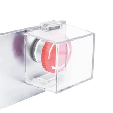 Imagem de UFURMATE Capa de botão magnético, 1 pacote transparente à prova de poeira capa de segurança quadrada à prova de crianças para interruptor de botão de pressão de 38 mm