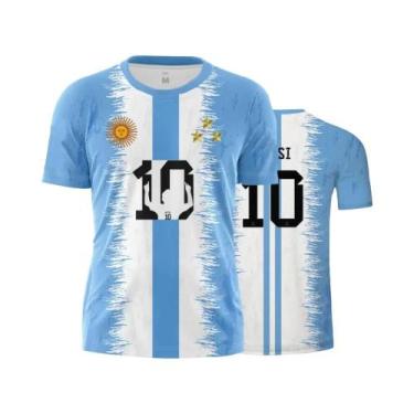 Imagem de Camisa De Futebol Da Argentina Messi NO.10 Camiseta Impressa Em 3D Cop