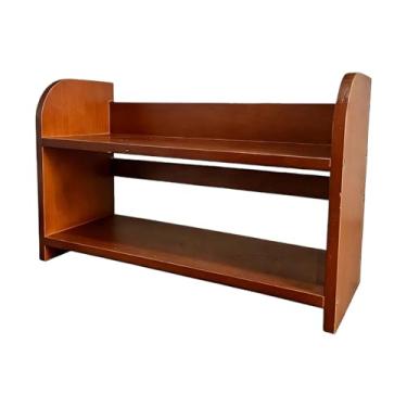 Imagem de Generic Organizador de mesa com prateleira rústica de 2 níveis para escritório, ideal para guardar cosméticos e outros itens, Sobrancelha