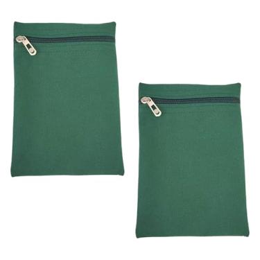 Imagem de Colaxi Conjunto de 2 bolsos embutidos com zíper, estojo seguro para celular para jaquetas, casacos e moletons, bolso de para viagens, bolsos, Dark Green L