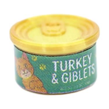 Imagem de Kokiya Lata em miniatura para gatos em escala 1/12, suprimentos para mini animais de estimação, acessórios DIY, decoração criativa para casa de bonecas, Dourado