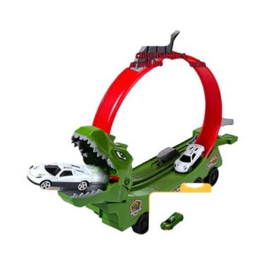 Imagem de Conjunto De Brinquedos De Dinossauro E Tubarão Com Pista De Carros Des