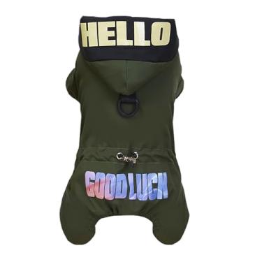 Imagem de Izefia Casaco para cães, macacão à prova de vento, para clima frio, jaqueta de 4 pernas, boa sorte, roupas grossas de inverno, impermeável, à prova de neve, casaco de algodão para cães pequenos, gatos