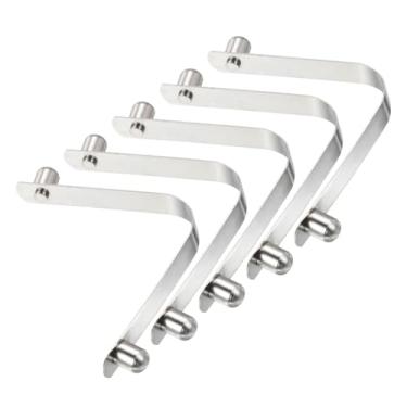 Imagem de YOKIVE 5 peças de encaixe de remo de caiaque, botão de pressão de mastro, clipe de mola, tubos de bloqueio de botão oco de aço, pinos duplos ótimos para acampamento, guarda-chuvas (prata, 0,35 x 0,29