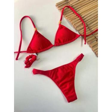 Imagem de Biquíni Cortininha Sun + Mich Semi Fio Noronha - Adoro Mar, P, Hibiscu