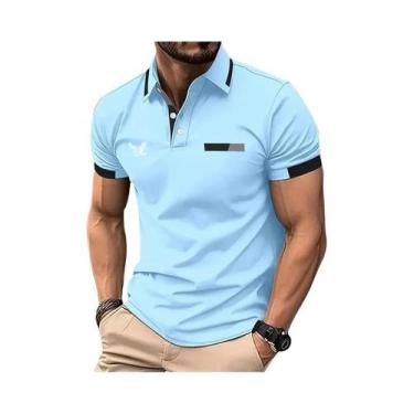 Imagem de Camisa Polo Masculina De Golfe Casual Com Gola Lapela E Manga Curta, A