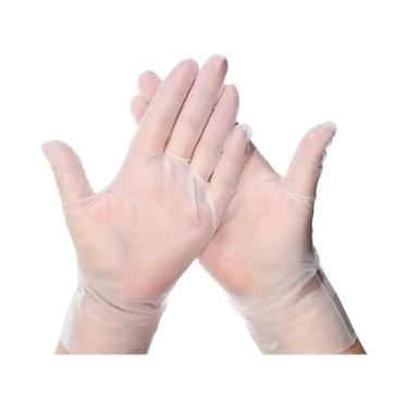 Imagem de Luvas Descartáveis De TPE Sem Látex 100 Peças Antiderrapantes Transpar