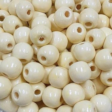 Imagem de Conta Bola de Madeira 14mm com Verniz 500g Bege