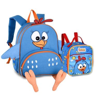 Imagem de Mochila Costas com Lancheira Galinha Pintadinha Kit Escolar-Unissex