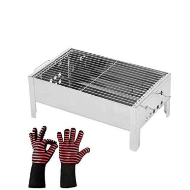 Imagem de CGKs6anmU Churrasqueira de aço inoxidável a carvão para uso doméstico, 3, 5 pessoas, ao ar livre, fogão, churrasqueira, campo de carbono