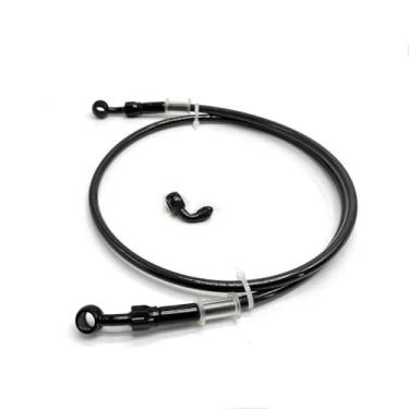 Imagem de Tsinesla Linha de mangueira de óleo de freio, mangueira de freio de motocicleta, linha de freio trançada de aço inoxidável com rotação de 360 graus para ATV Pit Dirt Street Racing Bike Motorcycle