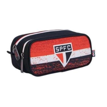 Imagem de Estojo infantil Escolar Duplo futebol São Paulo Tricolor Original-Unissex