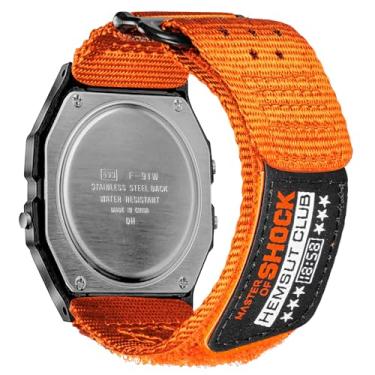 Imagem de Pulseira de relógio de 18 mm para Casio F-91W AE-1000W AE-1100W AE-1200 AE-1300 AE-1500WH, pulseira de substituição esportiva de nylon resistente