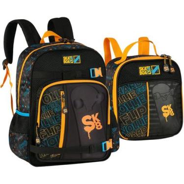 Imagem de Conjunto Material Escolar Infantil Mochila de Costas e Lancheira Térmi