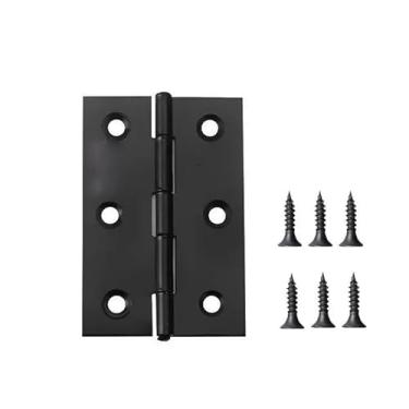 Imagem de Pacote com 6 dobradiças para porta de armário, 7,5 cm x 5 cm, preta