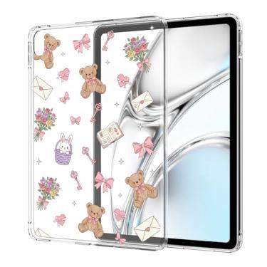 Imagem de Idocolors Capa feminina transparente com laço para iPad de 10,2 polegadas 2019/2020/2021 (7ª/8ª/9ª geração), leve, antiarranhões, fina, TPU (poliuretano termoplástico), capa traseira rígida de