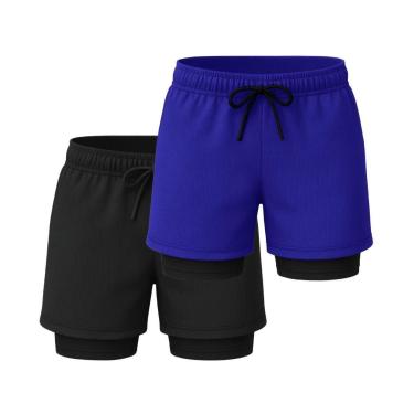 Imagem de Kit 2 Shorts Térmicos Liso Treino Corrida e Academia-Masculino